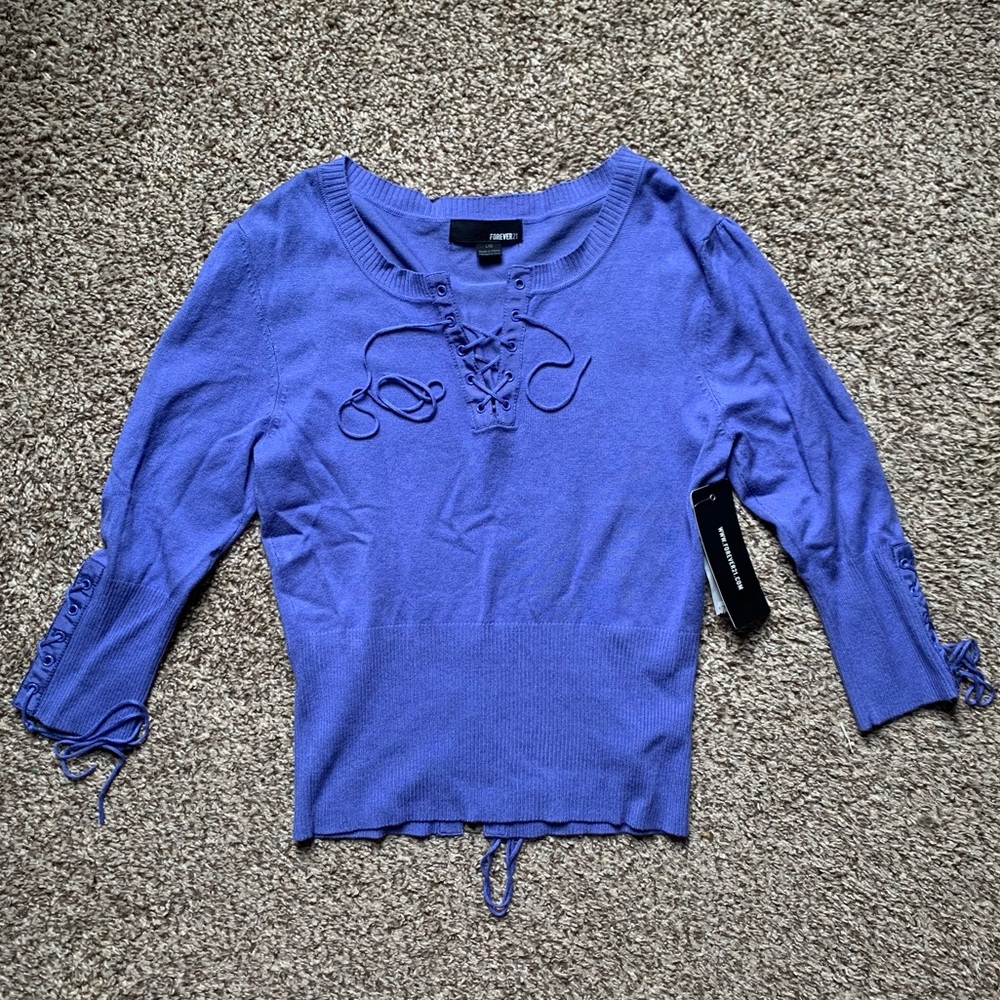 NWT Forever 21 Lace-up Top